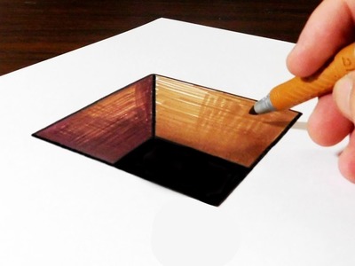 How to Draw 3D Hole on Paper for Kids - Very Easy Trick Art!