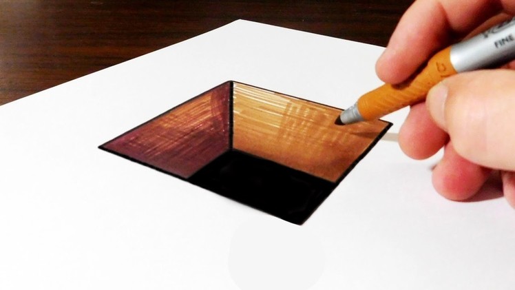 How to Draw 3D Hole on Paper for Kids - Very Easy Trick Art!