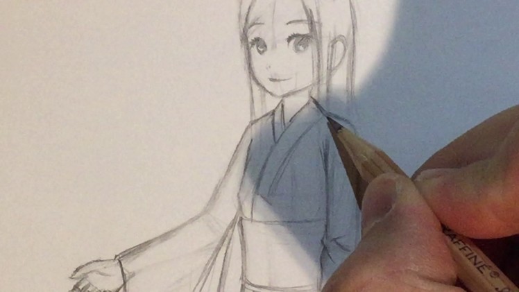 How to Draw Anime Clothing: Girl in Kimono.Yukata [No Timelapse]