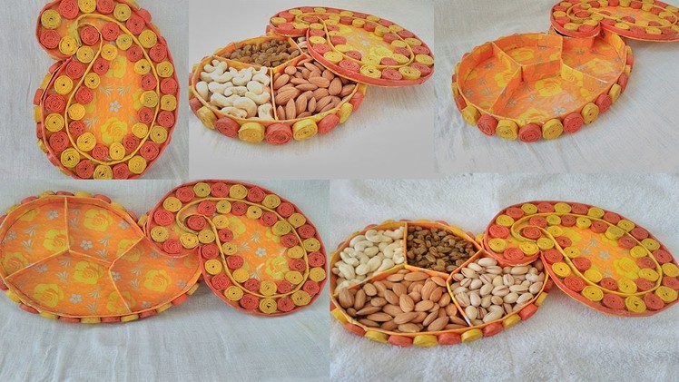 How to make a hand made Dry fruits box from news paper and waste box | Dry fruits box