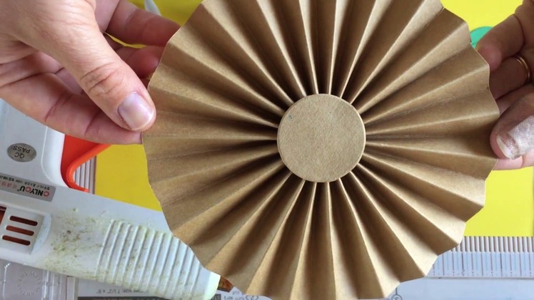 How to make a PAPER FAN.DIY paper fan.How to make a paper rosette.paper decor for party