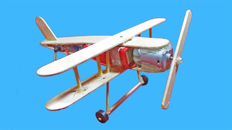 How to Make A Plane With DC Motor - Toy popsicle sticks Plane DIY