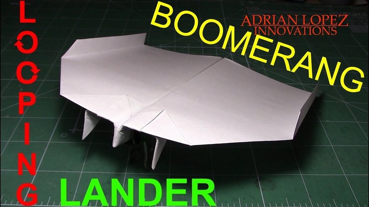 How To Make an Easy Boomerang Paper Airplane: Looping Lander