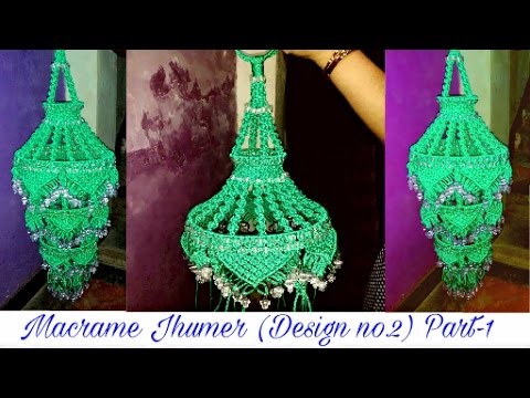 How To Make Big Macrame Jhumer Easily At Home.easy making method{Design no. 2} Part- 1