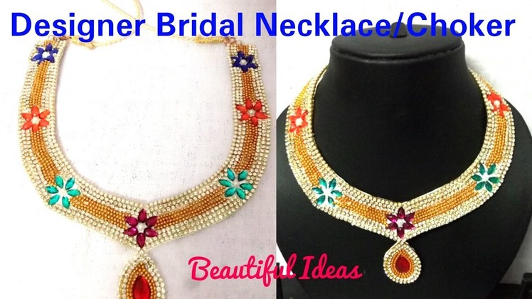 How to make Bridal Necklace.Bridal Choker Made Out Of Paper at Home . Tutorial.Paper Bridal choker.