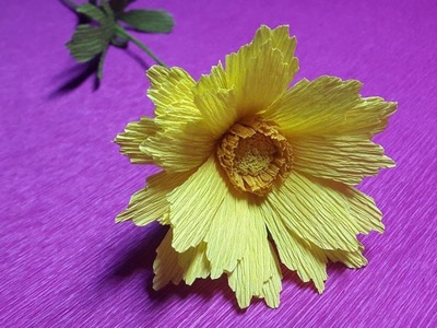 How to Make Coreopsis Paper flowers - Flower Making of Crepe Paper - Paper Flower Tutorial