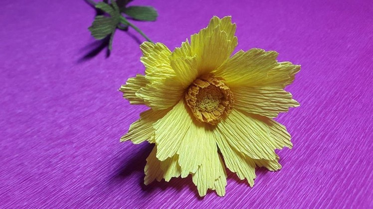 How to Make Coreopsis Paper flowers - Flower Making of Crepe Paper - Paper Flower Tutorial