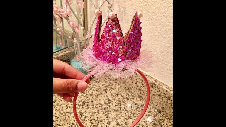 How to make crown headband from cardboard for birthday photoshoot || DIY