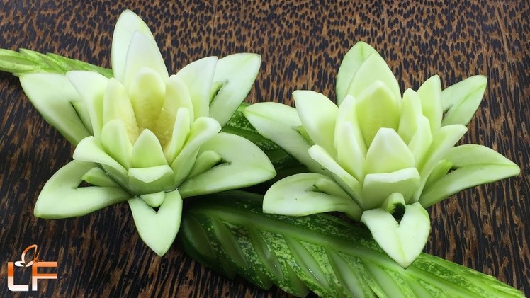 How To Make Cucumber Flower Carving Garnish - Art In Cucumber Flower Carving