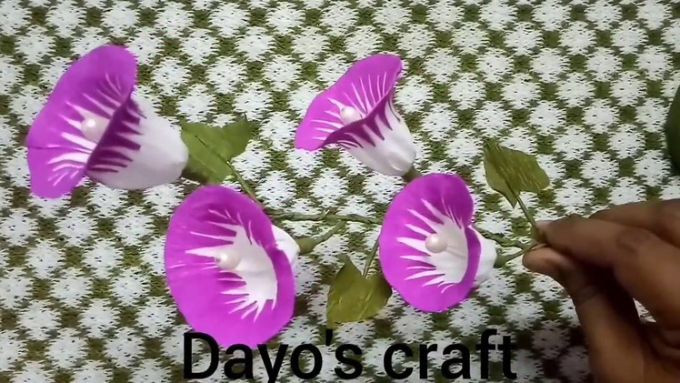 How to make morning glory paper flower from crepe paper