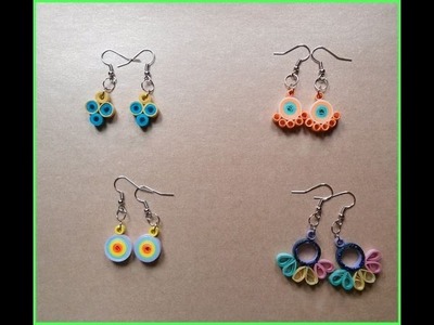 How to make paper quilling earrings in a easy way 2017 || Part 1
