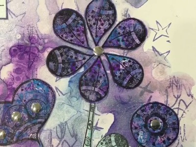 How to use your Stamp Sets Creatively - Flower Picture Using Gina Ahrens Stamp Sets