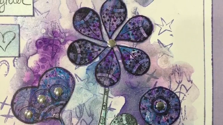How to use your Stamp Sets Creatively - Flower Picture Using Gina Ahrens Stamp Sets