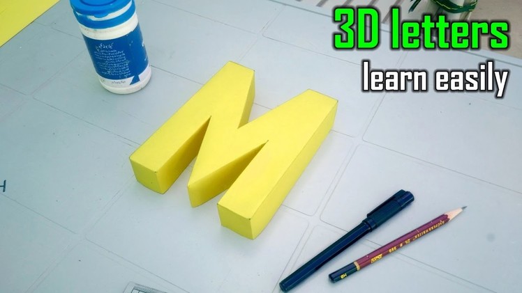 Learn to make 3d letters from paper, letter M m