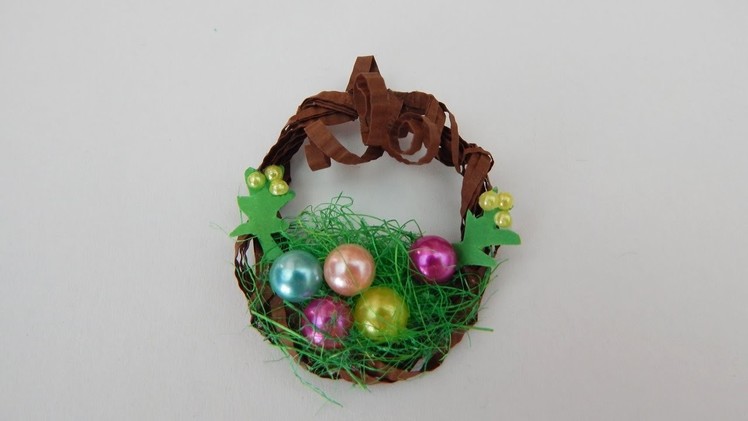 Miniature deco wreath DIY Doll house wreath Easter decoration papercraft