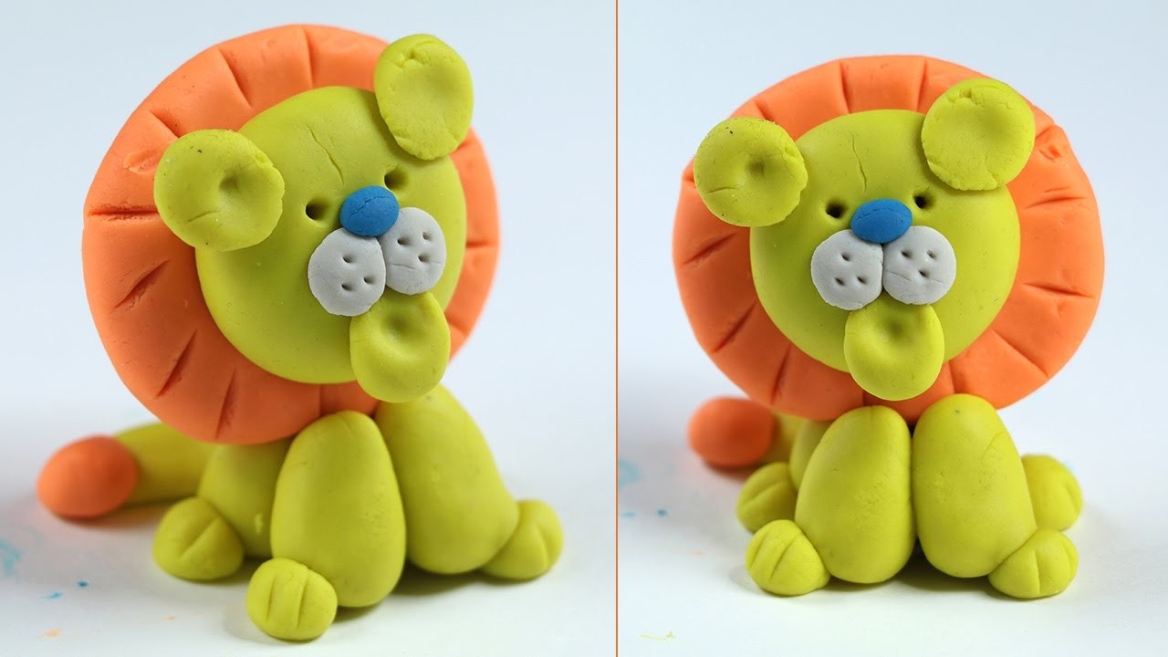 Play Doh Lion How to Make, Step by Step for Kids (Clay Art)