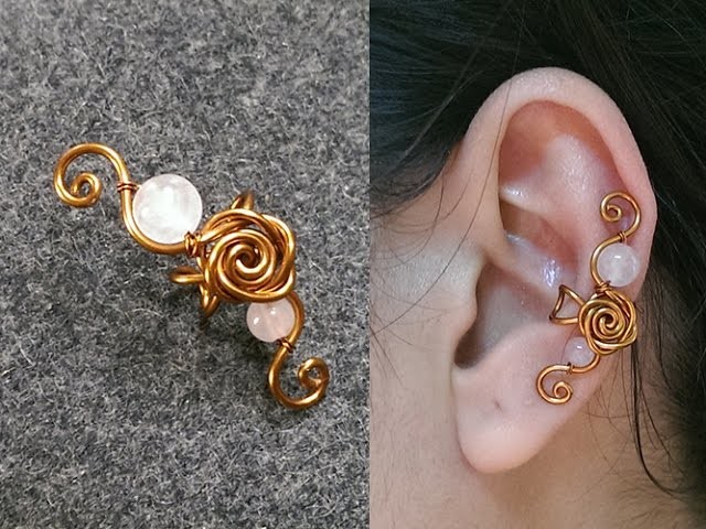 Rose earcuff - How to make wire jewelery 235