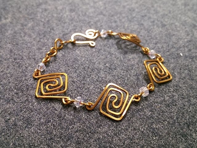 Square bracelet - How to make wire jewelery 232