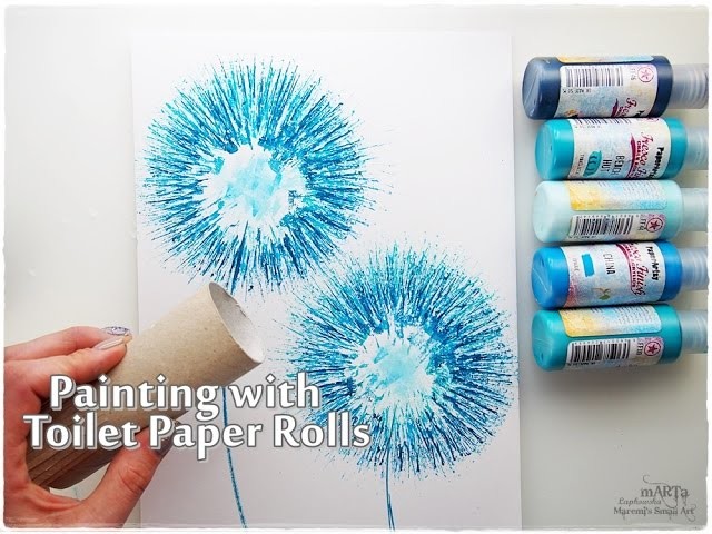 Toilet Paper Rolls Dandelion Painting Technique for Beginners ♡ Maremi's Small Art ♡