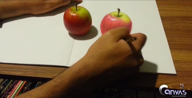 #1 How to Draw a 3D Apple - Step by Step with Colored pencils