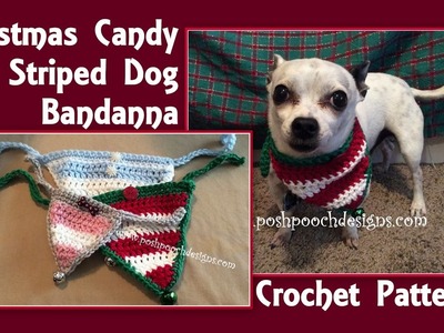 Christmas Candy Striped Bandanna Crochet Pattern