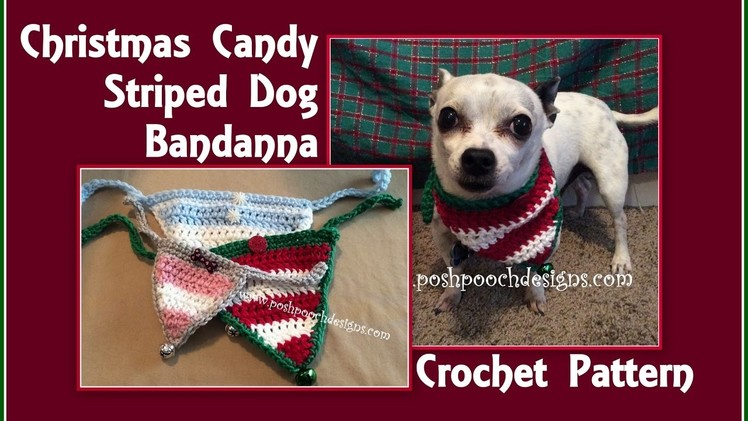 Christmas Candy Striped Bandanna Crochet Pattern