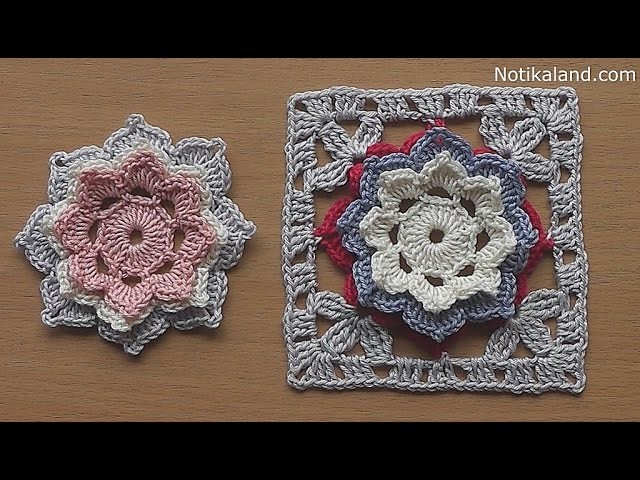 CROCHET How to crochet  Flower Granny Square Tutorial for baby blanket