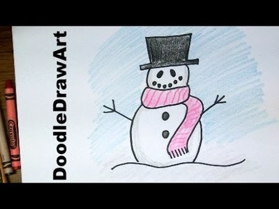 Drawing: How To Draw a Cartoon Snowman