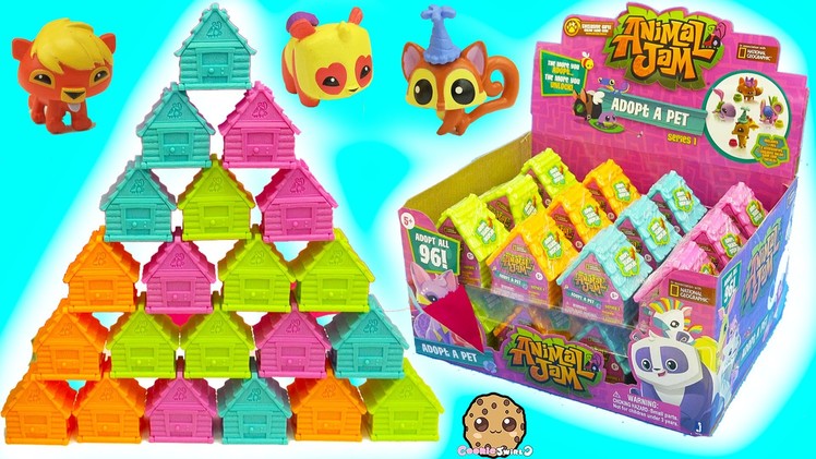 Full Box 24 Animal Jam Surprise Blind Bag Houses with Mystery Game Codes - Toy Video
