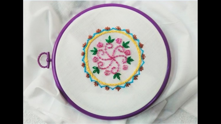 Hand Embroidery - Beads with Running and Chain Stitch