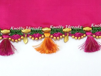 How to do Crochet. Krosha Saree Tassels using Silk Thread, Beads and Kuchu at Home | Tutorial !