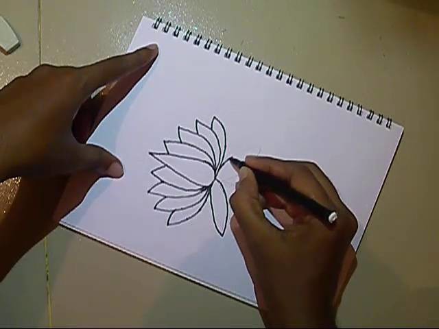 How To Draw Lotus Step By Step~Easy Drawing~