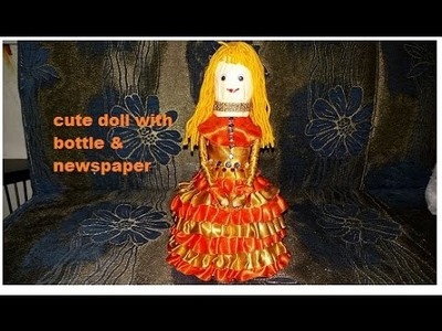 Making of a cute doll with bottle & newspaper(14)