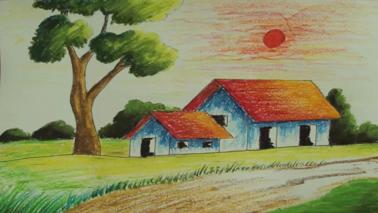 Pastel Painting | How to Draw a simple Landscape | Episode-5
