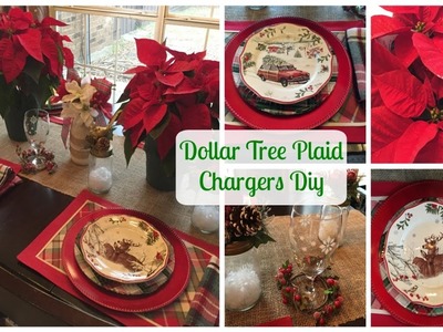 PLAID WEEK DAY 2 | DOLLAR TREE PLAID CHARGERS DIY & Plaid Tablescape