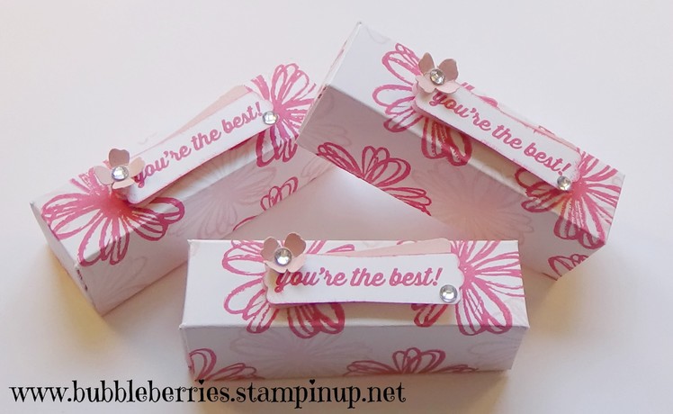 Stampin' Up! Lipstick.Gloss or Treat Gift Box using Flower Shop