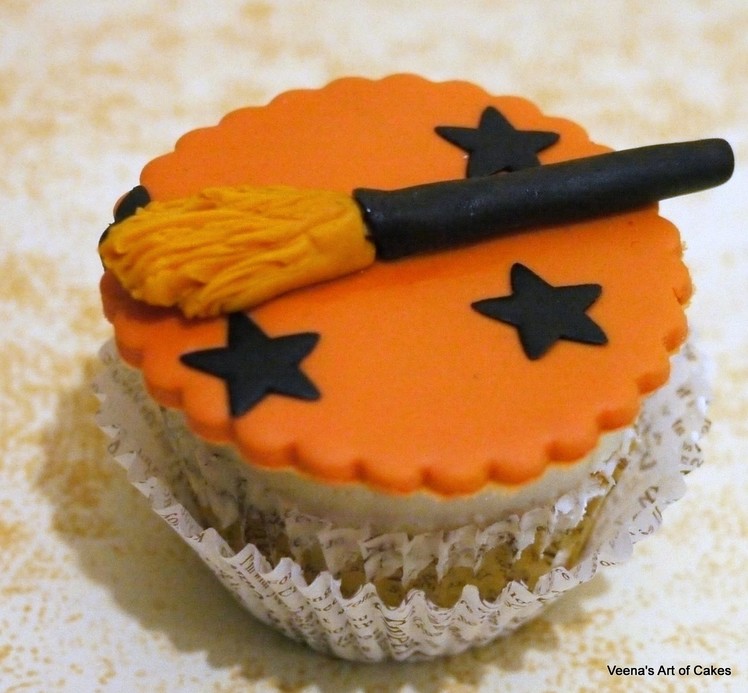 Witches Broom Cake Cupcake Toppers