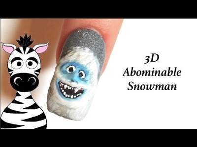 3D Abominable Snowman Acrylic Nail Art Tutorial | Rudolph Christmas