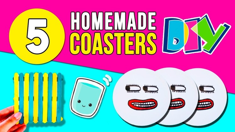 5 easy DIY COASTERS ????How to make homemade RECYCLED COASTERS for HOME DECOR ♻️