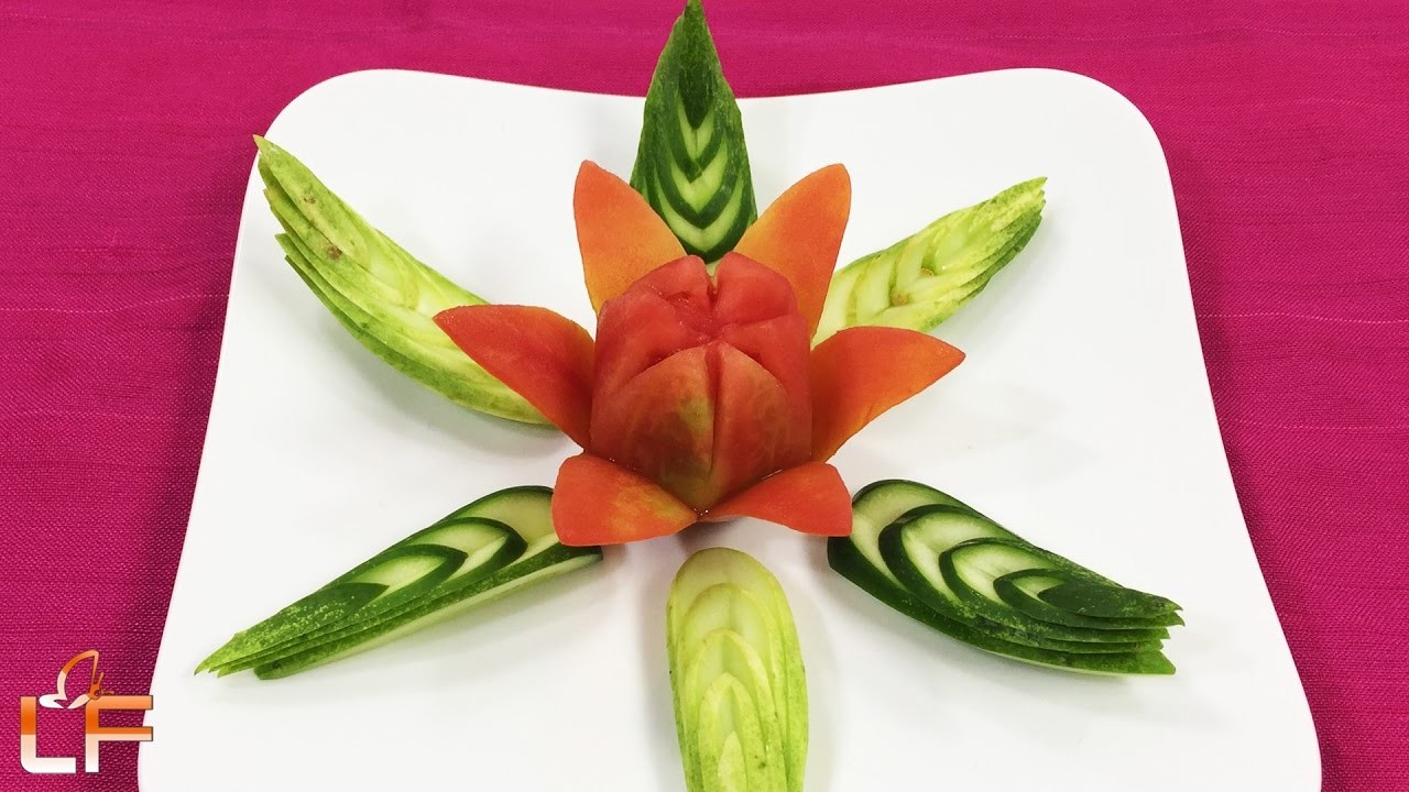 Art Of Tomato Flower Carving And Cucumber Cutting How To Make Flower