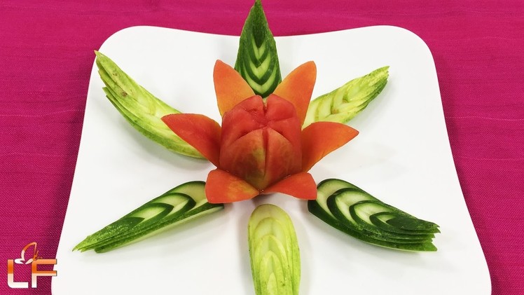 Art Of Tomato Flower Carving And Cucumber Cutting - How To Make Flower From Tomato
