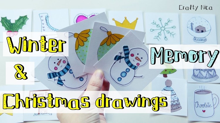 CHRISTMAS CRAFT: make your own CARD GAME ????  with CHRISTMAS DOODLES & WINTER DRAWINGS