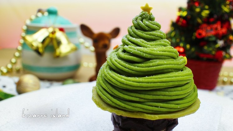 Christmas Tree Matcha Mont Blanc Recipe????| Christmas Countdown | d for delicious