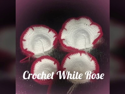 Crochet White Rose petal B 2