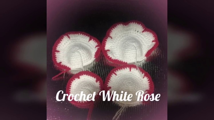 Crochet White Rose petal B 2
