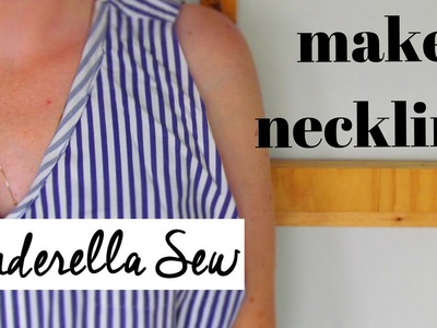 Cut and sew a new collar on a button up shirt - Make a new neckline on men's shirt - Easy DIY