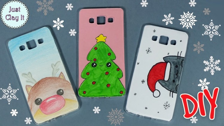 ???? DIY ???? Christmas phone case! 3 EASY DESIGNS YOU HAVE TO TRY!