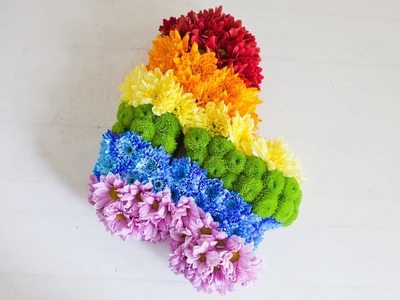 DIY Rainbow Flower Number | Floral Foam Birthday Party Decoration