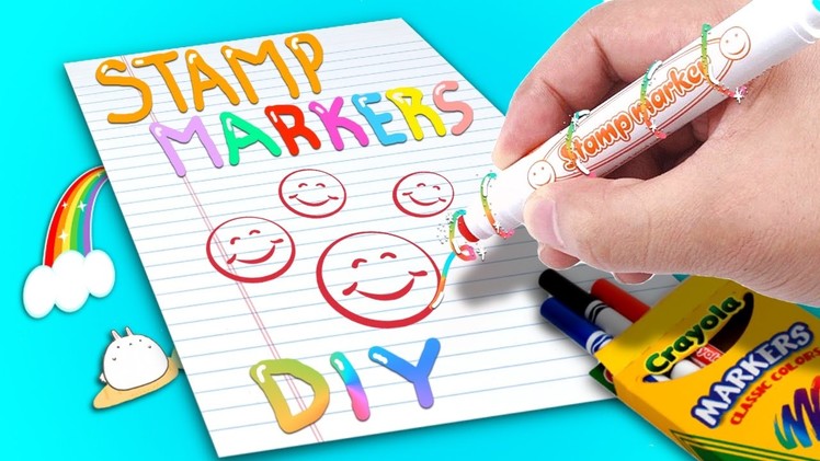 DIY STAMP MARKERS !!!!. How to make cool stamps using markers ?!?!