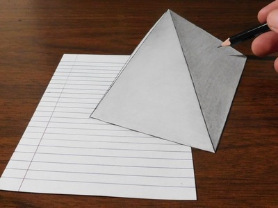 Drawing a Simple 3D Pyramid - Optical Illusion Trick Art